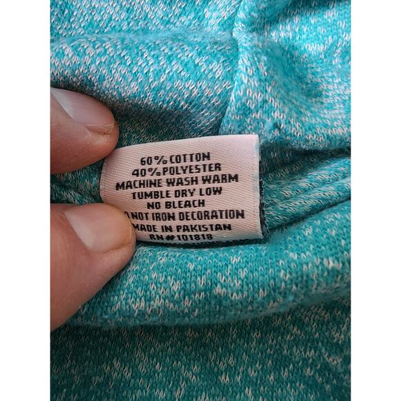 WINTER PARK COLORADO Turquoise Blue Active Thick Tie Pullover Hoodie SZ L - Picture 9 of 10